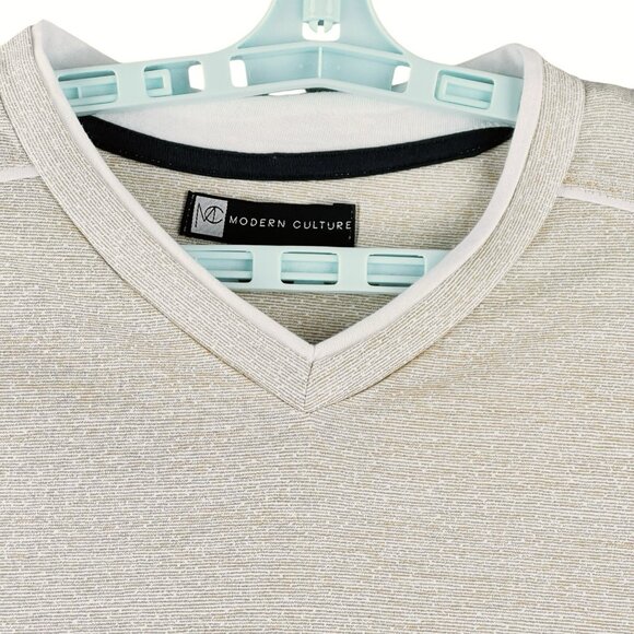 Modern Culture Men's Pullover Long Sleeve Beige T-shirt Size XL V-Neck NWT - Picture 4 of 10